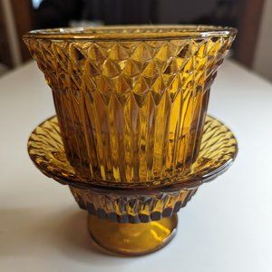 Vintage Indiana Glass 2 Piece Candle Lamp